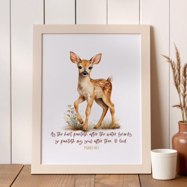 Fawn Nursery Decor (Psalm 42:1) | Peaceful Christian Nursery Print Fawn Nursery Decor (Psalm 42:1) | Peaceful Christian Nursery Print