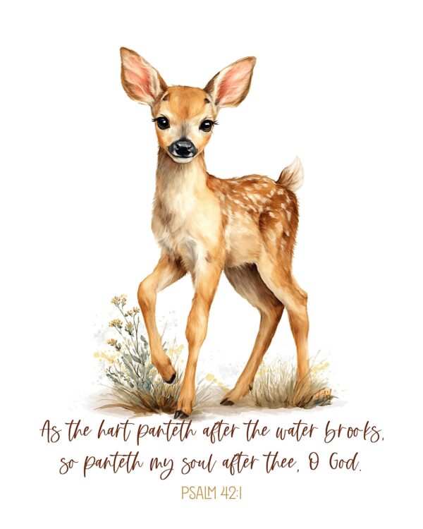 Fawn Nursery Decor (Psalm 42:1) | Little Blessings Fawn nursery decor printable (Psalm 42:1)